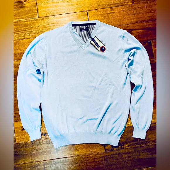 Blue V-Neck Sweater - Picture 1 of 4